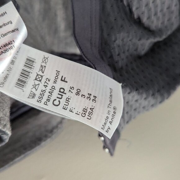 Anita Panalptm Wool Sports Bra Firm Support 34F - Picture 6 of 7